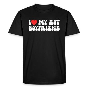 Love my hot friend - Men's Premium Organic T-Shirt - black - Front - Nico (187cm)