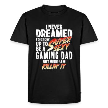 Super Sexy Gaming Papa Gamer Cadeau Gaming - T-shirt Premium bio Homme - noir - Devant - Nico (187cm)