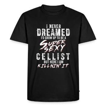 Super Sexy violoncelliste violoncelle joueur cadeau musicien - T-shirt Premium bio Homme - noir - Devant - Nico (187cm)