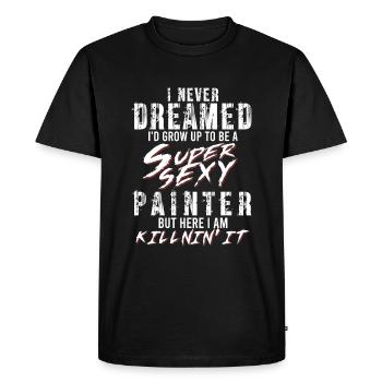 Super Sexy peintre peinture cadeau peinture Art - T-shirt Premium bio Homme - noir - Devant - Nico (187cm)