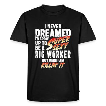 Super Sexy Oil Rig Worker Oil Rig Gift - Men's Premium Organic T-Shirt - black - Front - Nico (187cm)