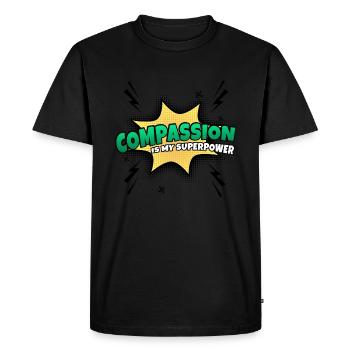 Compassion is my superpower trait - Men's Premium Organic T-Shirt - black - Front - Nico (187cm)