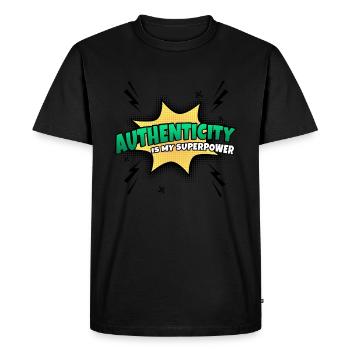 Authenticity is my superpower trait - Men's Premium Organic T-Shirt - black - Front - Nico (187cm)