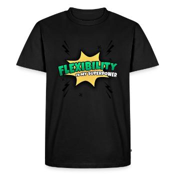 Flexibility is my superpower trait - Men's Premium Organic T-Shirt - black - Front - Nico (187cm)