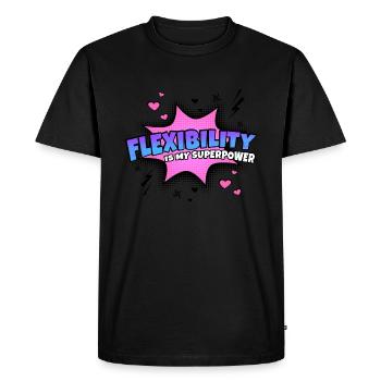 Flexibility is my superpower trait - Men's Premium Organic T-Shirt - black - Front - Nico (187cm)