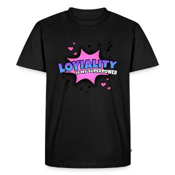 La loyauté est mon trait de caractère de superpouvoir - T-shirt Premium bio Homme - noir - Devant - Nico (187cm)