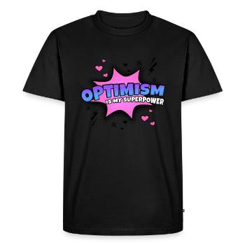 Optimism is my superpower trait - Men's Premium Organic T-Shirt - black - Front - Nico (187cm)