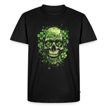 Shamrock Skull Skull Shamrock - Men's Premium Organic T-Shirt - black - Front - Nico (187cm)