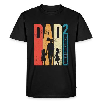 Fête des pères papa High 2 papa filles rétro cadeau - T-shirt Premium bio Homme - noir - Devant - Nico (187cm)