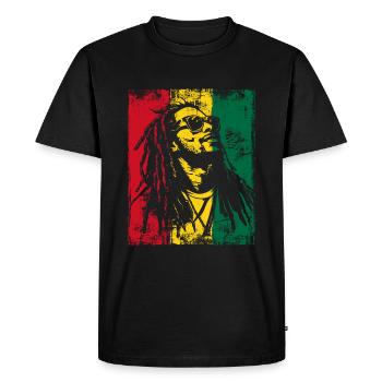 Lunettes de soleil Rastaman Reggae Dreadlocks Ghana - T-shirt Premium bio Homme - noir - Devant - Nico (187cm)