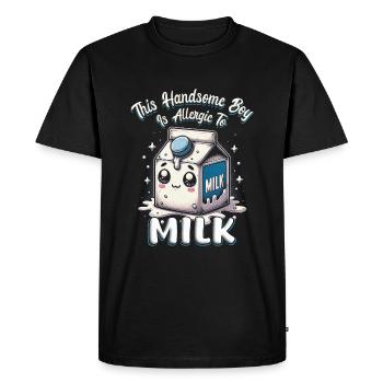 Allergie au lait Allergie au lait - T-shirt Premium bio Homme - noir - Devant - Nico (187cm)