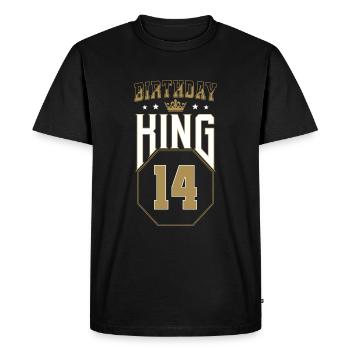 Birthday King 14 Years 14th Birthday Gift - Men's Premium Organic T-Shirt - black - Front - Nico (187cm)