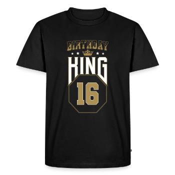 Birthday King 16 Years 16th Birthday Gift - Men's Premium Organic T-Shirt - black - Front - Nico (187cm)