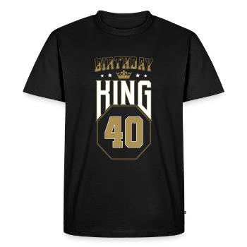 Anniversaire Roi 40e anniversaire 40e anniversaire Cadeau d’anniversaire - T-shirt Premium bio Homme - noir - Devant - Nico (187cm)