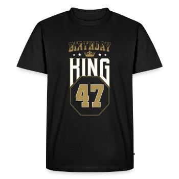 Birthday King 47 Years 47th Birthday Gift - Men's Premium Organic T-Shirt - black - Front - Nico (187cm)
