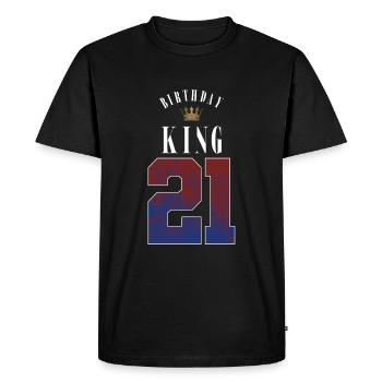 Birthday King 21 Years 21st Birthday Gift - Men's Premium Organic T-Shirt - black - Front - Nico (187cm)