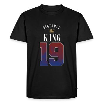 Birthday King 19 Years 19th Birthday Gift - Men's Premium Organic T-Shirt - black - Front - Nico (187cm)