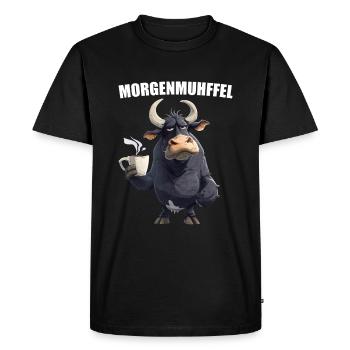 Morning Muhffel Morning Grouch Cow Chemise de sommeil - T-shirt Premium bio Homme - noir - Devant - Nico (187cm)