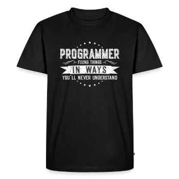 Collègues programmeurs Cadeau Profession Dire - T-shirt Premium bio Homme - noir - Devant - Nico (187cm)