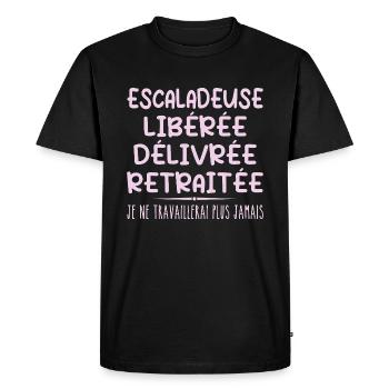 Escaladeuse célèbre sa retraite avec humour cadeau - T-shirt Premium bio Homme - noir - Devant - Nico (187cm)