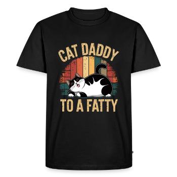 Rouler Fatty Katze Cat Daddy D’un Fatty - T-shirt Premium bio Homme - noir - Devant - Nico (187cm)