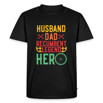 Recumbent Trike Father - Men's Premium Organic T-Shirt - black - Front - Nico (187cm)