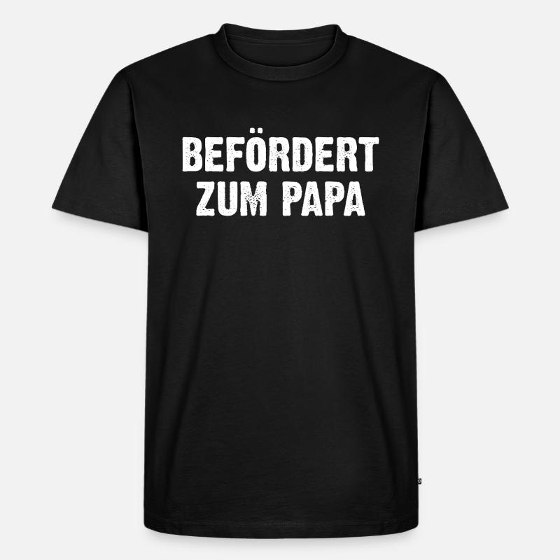 Befördert Zum Papa - Männer Premium Bio T-Shirt - Schwarz