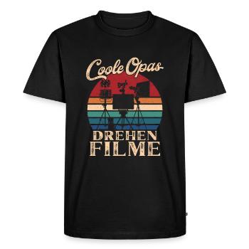 Cool Papy Faire des films Rétro Papy - T-shirt Premium bio Homme - noir - Devant - Nico (187cm)