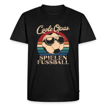 Cool Papy Jouer Au Football Rétro Papy - T-shirt Premium bio Homme - noir - Devant - Nico (187cm)
