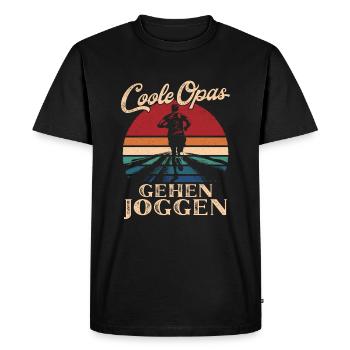 Cool Mpas Marche Jogging Rétro Papy - T-shirt Premium bio Homme - noir - Devant - Nico (187cm)