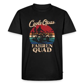 Cool Grand-père de conduite Quad Rétro Grand-père - T-shirt Premium bio Homme - noir - Devant - Nico (187cm)