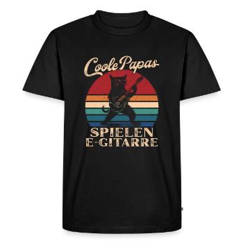 papas cool jouant de la guitare électrique cadeau de papa rétro - T-shirt Premium bio Homme - noir - Devant - Nico (187cm)