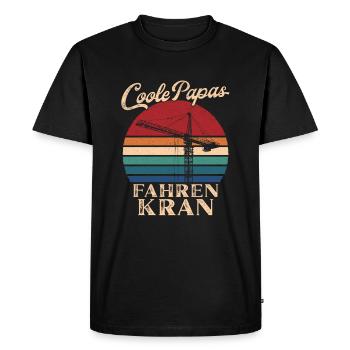 Cool Dads Driving Crane Retro Dad Gift - Men's Premium Organic T-Shirt - black - Front - Nico (187cm)