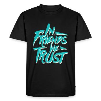 Dans Friends We Trust, typographie - T-shirt Premium bio Homme - noir - Devant - Nico (187cm)