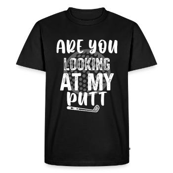 Regardez-vous mon putt - Golf - T-shirt Premium bio Homme - noir - Devant - Nico (187cm)