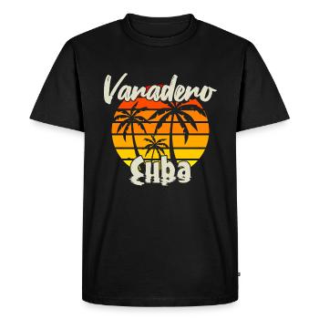 Varadero Cuba Coucher de soleil - T-shirt Premium bio Homme - noir - Devant - Nico (187cm)