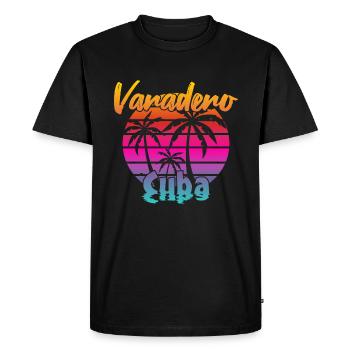 Varadero Cuba Sunset - Men's Premium Organic T-Shirt - black - Front - Nico (187cm)