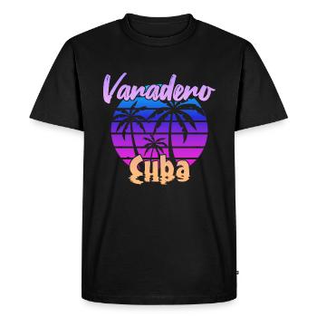 Varadero Cuba Coucher de soleil - T-shirt Premium bio Homme - noir - Devant - Nico (187cm)
