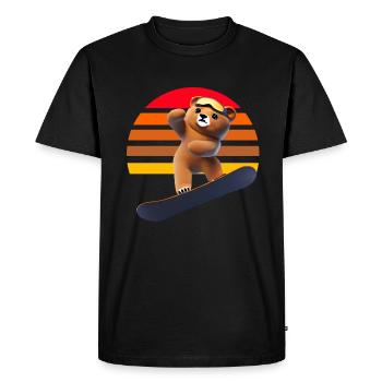 Snowboarding Bear - T-shirt Premium bio Homme - noir - Devant - Nico (187cm)