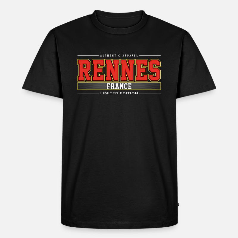 Rennes - Männer Premium Bio T-Shirt - Schwarz