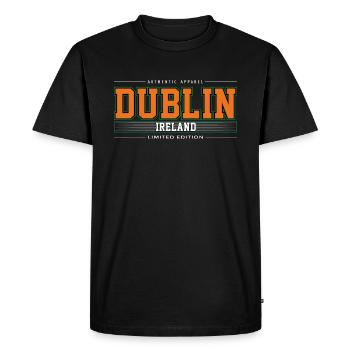 Dublin - T-shirt Premium bio Homme - noir - Devant - Nico (187cm)
