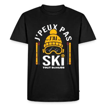 ski je peux pas j ai ski humour pour skieur - T-shirt Premium bio Homme - noir - Devant - Nico (187cm)
