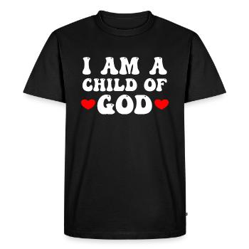 I Am A Child Of God - Men's Premium Organic T-Shirt - black - Front - Nico (187cm)
