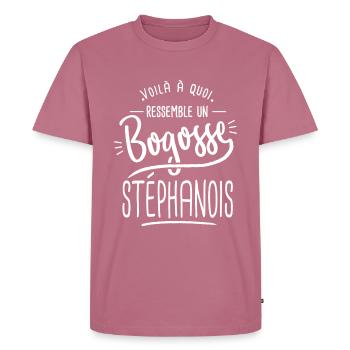 bogosse Stéphanois cadeau saint étienne St étienne - T-shirt Premium bio Homme - mauve - Devant - Nico (187cm)