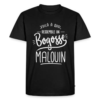 bogosse Malouin cadeau Saint-Malo 35 - T-shirt Premium bio Homme - noir - Devant - Nico (187cm)