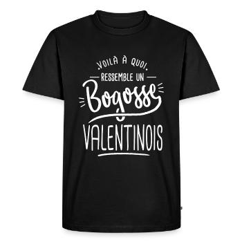 bogosse Valentinois cadeau Valence 26 - T-shirt Premium bio Homme - noir - Devant - Nico (187cm)