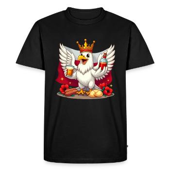 Aigle polonais avec couronne - T-shirt Premium bio Homme - noir - Devant - Nico (187cm)