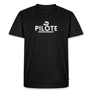 pilote casque. cadeau pilote - T-shirt Premium bio Homme - noir - Devant - Nico (187cm)