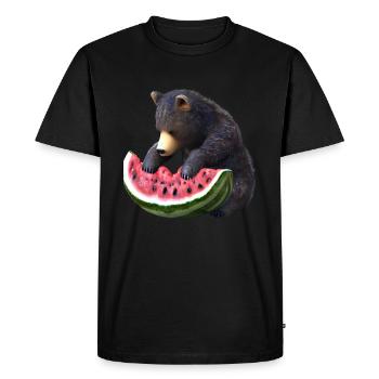 Ours à la pastèque - T-shirt Premium bio Homme - noir - Devant - Nico (187cm)