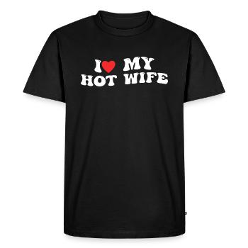 L'amour de ma femme chaude - T-shirt Premium bio Homme - noir - Devant - Nico (187cm)